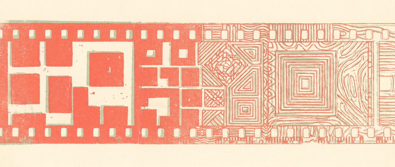 A filmstrip running from coarse blocky frames on the left to finely detailed ones on the right